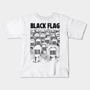 Barcode face Black Flag Kids T-Shirt